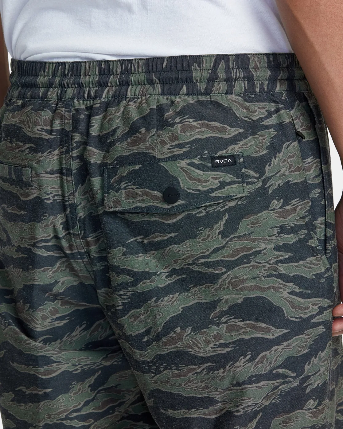 RVCA ALL TIME HEMP HYBRID 19" SHORTS Tiger Camo Clearance