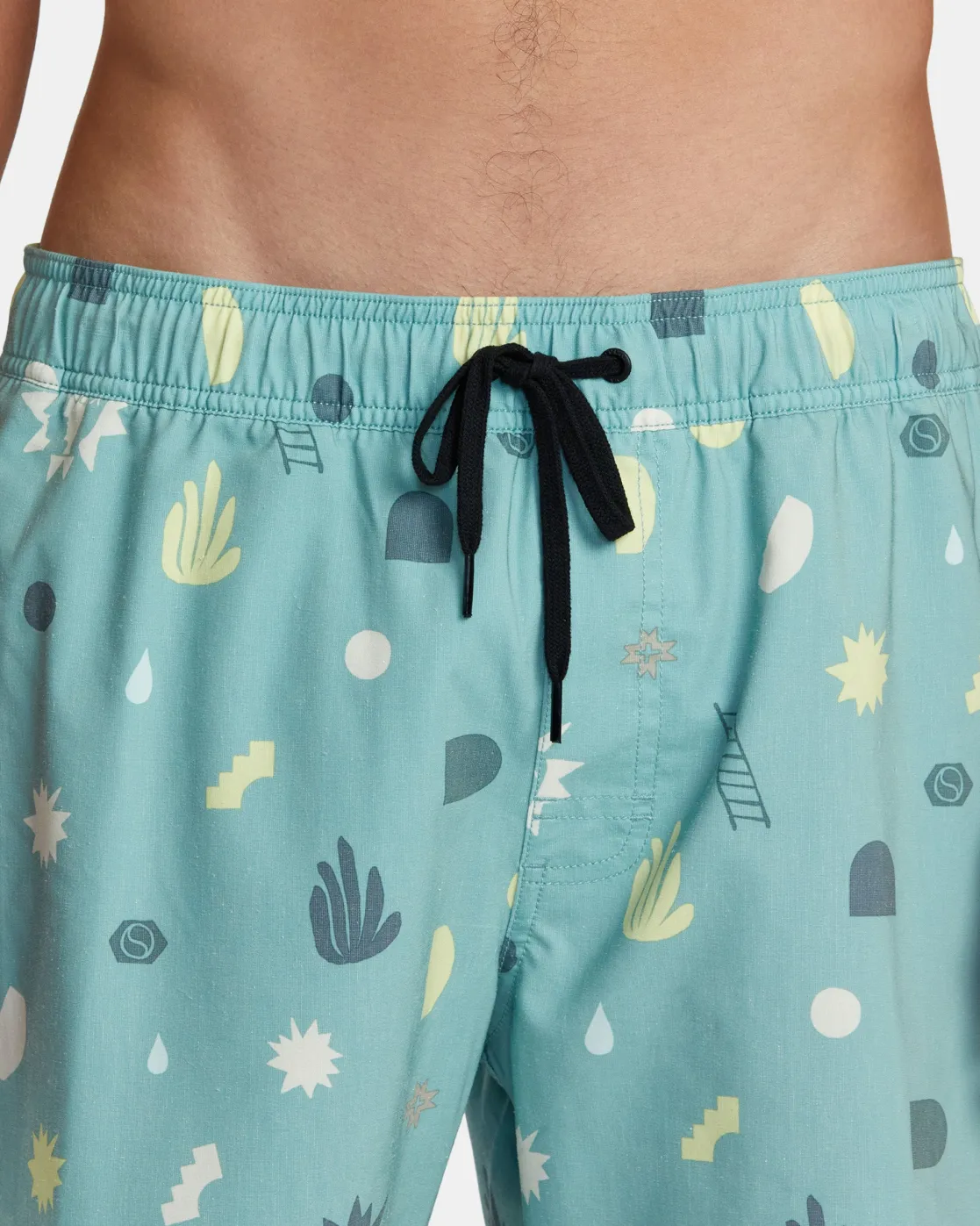 RVCA ATLAS ELASTIC WAIST 17" BOARDSHORTS Green Haze New