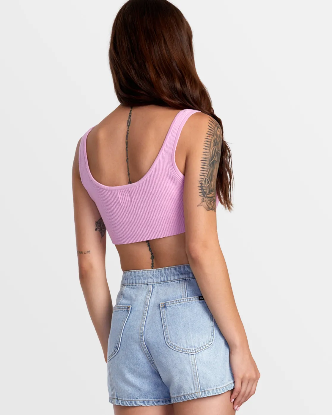 RVCA BARDOT DENIM SHORTS Bleached Indigo Sale