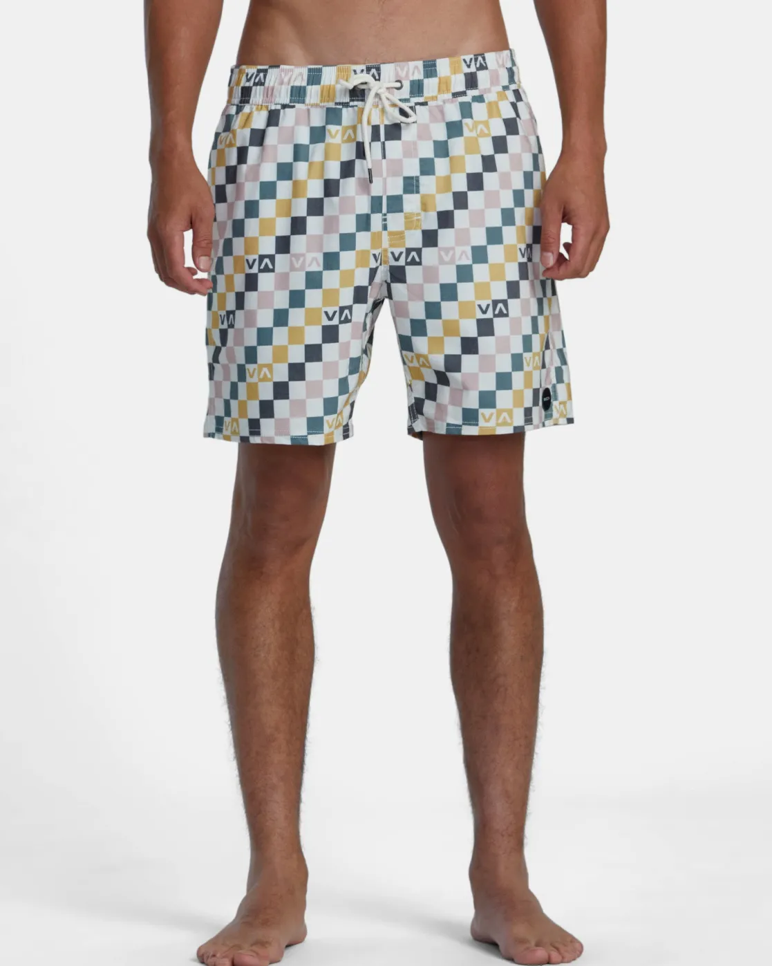 RVCA BARNES ELASTIC WAIST 17" BOARDSHORTS Antique White New