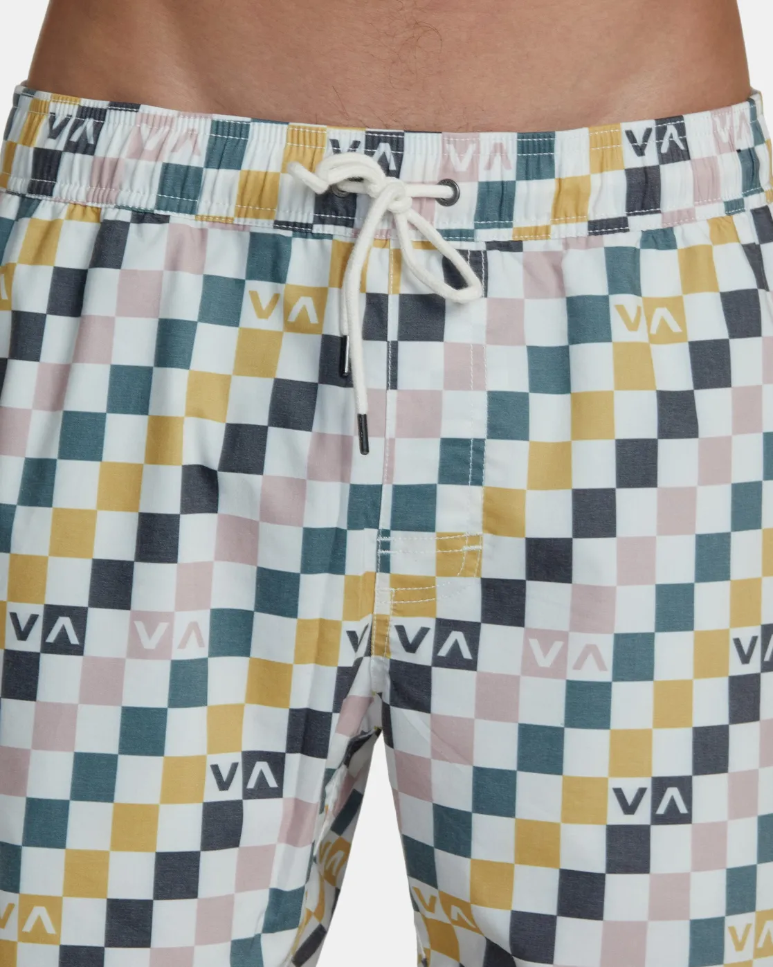 RVCA BARNES ELASTIC WAIST 17" BOARDSHORTS Antique White New