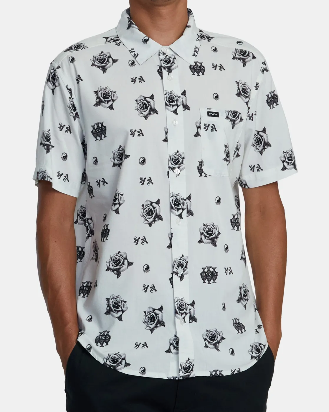 RVCA BENJAMIN JEANJEAN CEREMONY SHORT SLEEVE SHIRT White Hot