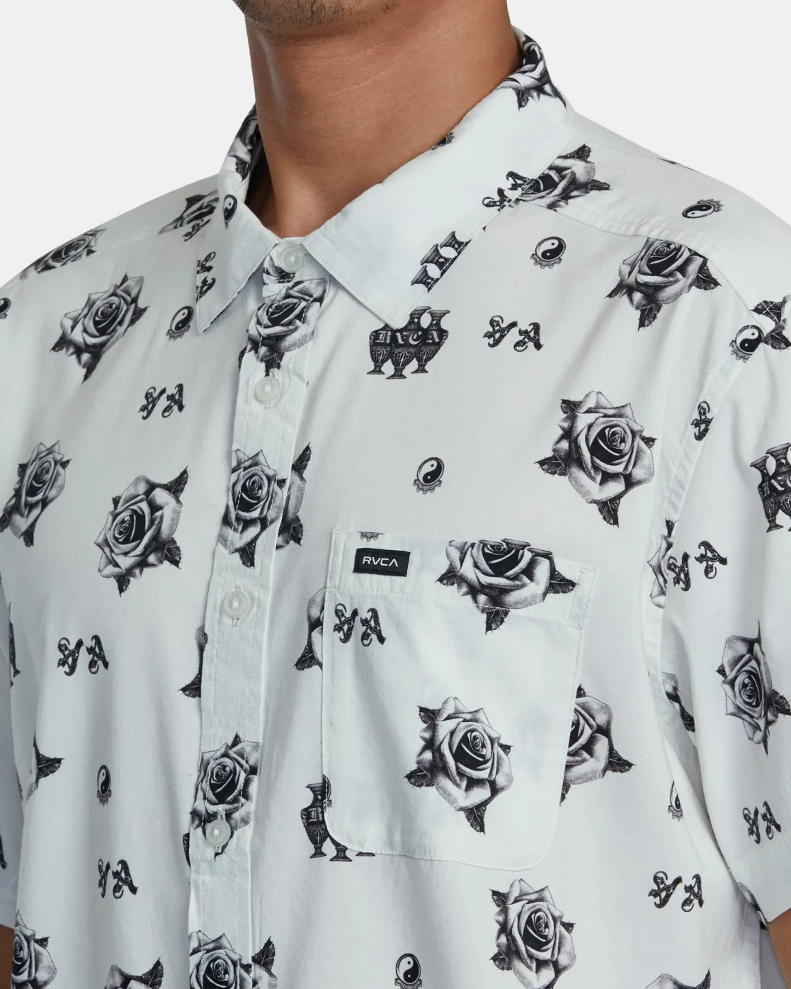 RVCA BENJAMIN JEANJEAN CEREMONY SHORT SLEEVE SHIRT White Hot