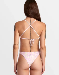 RVCA BLURRED CROSSBACK TRIANGLE BIKINI TOP Latte Hot