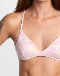 RVCA BLURRED CROSSBACK TRIANGLE BIKINI TOP Latte Hot