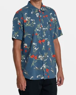 RVCA BOTANICAL SHORT SLEEVE SHIRT Duck Blue Online