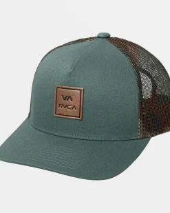 RVCA BOYS VA ALL THE WAY CURVED TRUCKER HAT Balsam Green