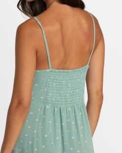 RVCA CAFE MIDI DRESS Green Haze Best