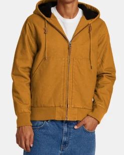 RVCA CHAINMAIL SHERPA LINED JACKET Camel Best