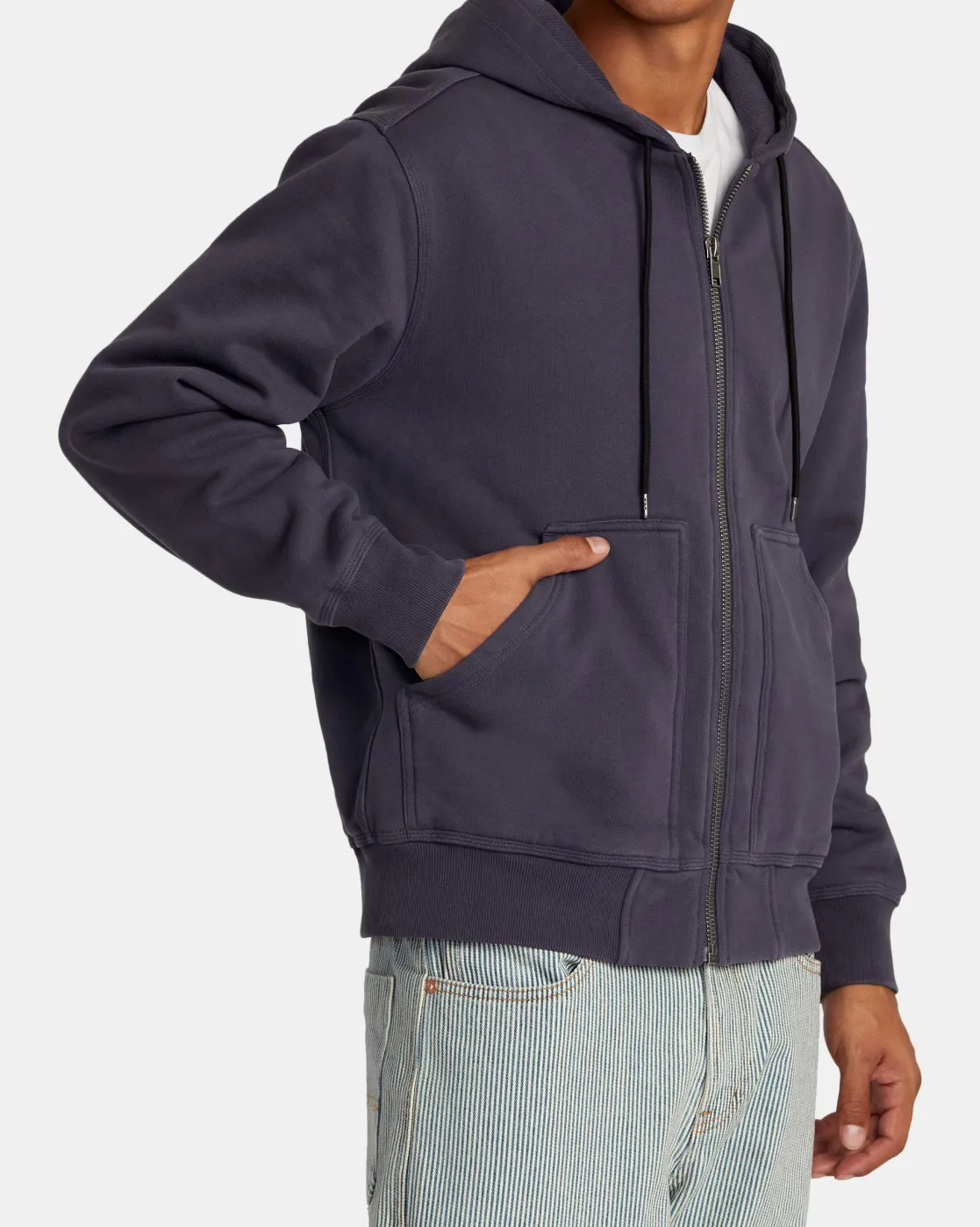 RVCA CHAINMAIL ZIP-UP HOODED SWEATSHIRT Ink Best