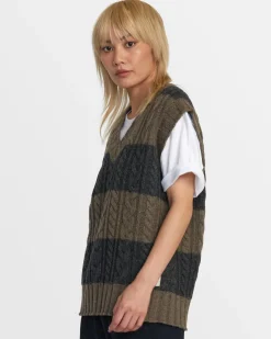 RVCA CHEFS KISS SWEATER VEST Black New