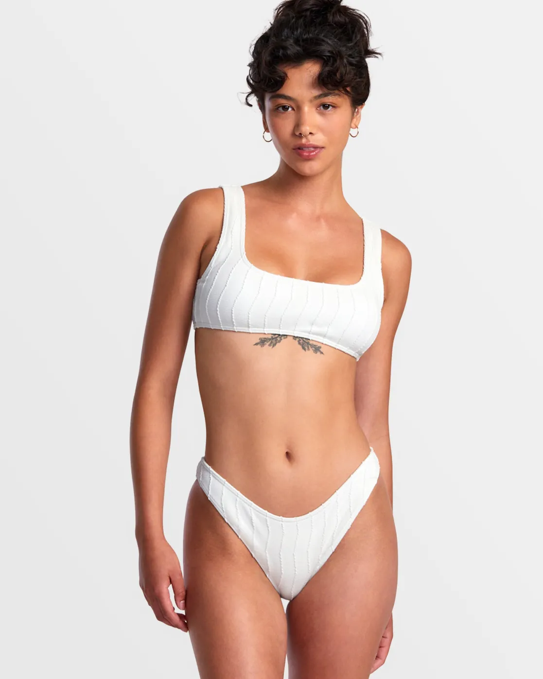 RVCA CHEVY GROOVES LACEBACK BRALETTE BIKINI TOP Whisper White Online