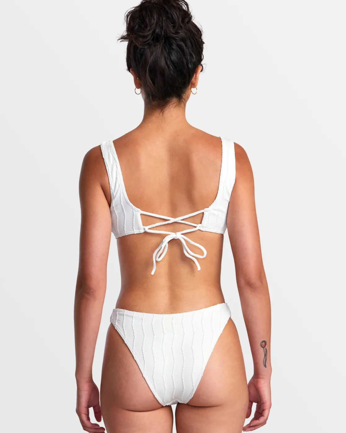 RVCA CHEVY GROOVES LACEBACK BRALETTE BIKINI TOP Whisper White Online