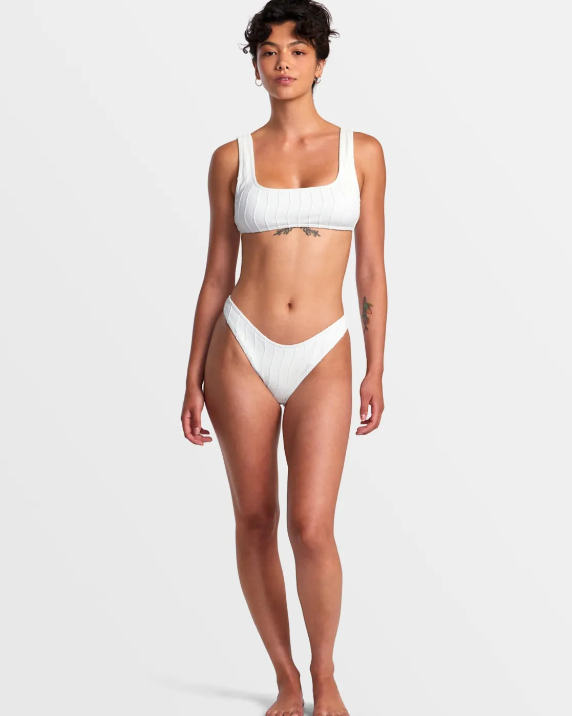 RVCA CHEVY GROOVES LACEBACK BRALETTE BIKINI TOP Whisper White Online