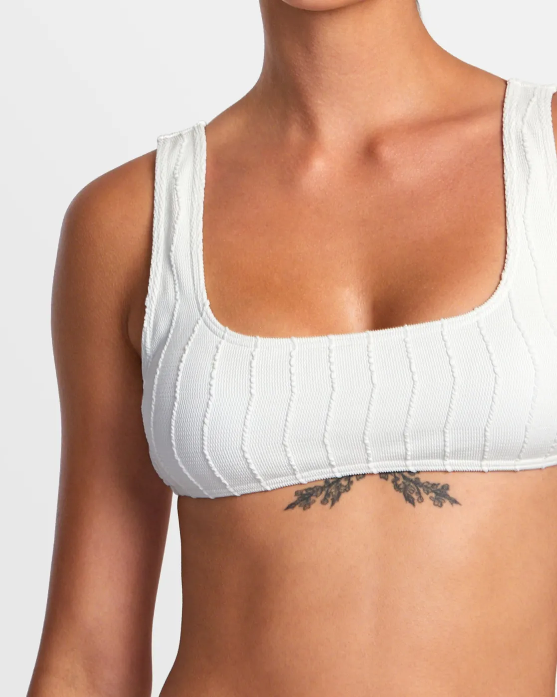 RVCA CHEVY GROOVES LACEBACK BRALETTE BIKINI TOP Whisper White Online