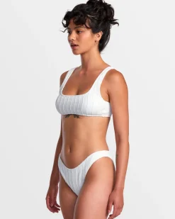 RVCA CHEVY GROOVES LACEBACK BRALETTE BIKINI TOP Whisper White Online