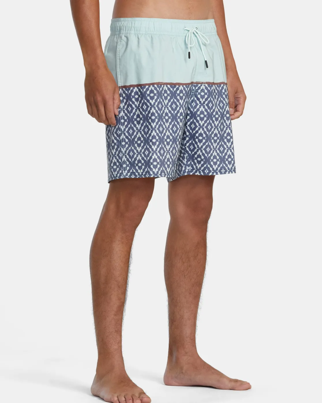 RVCA COUNTY ELASTIC WAIST 17" BOARDSHORTS Light Blue New