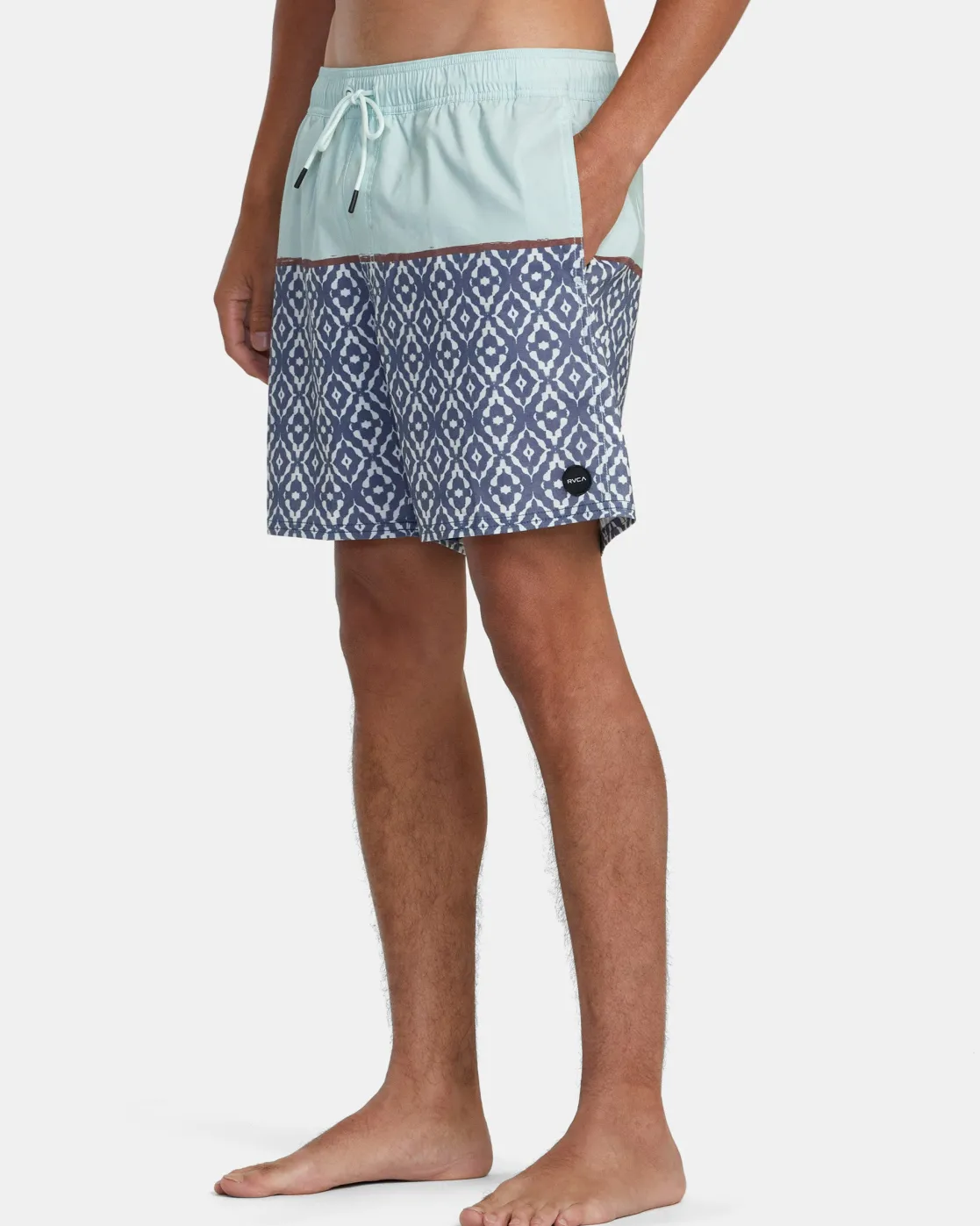 RVCA COUNTY ELASTIC WAIST 17" BOARDSHORTS Light Blue New