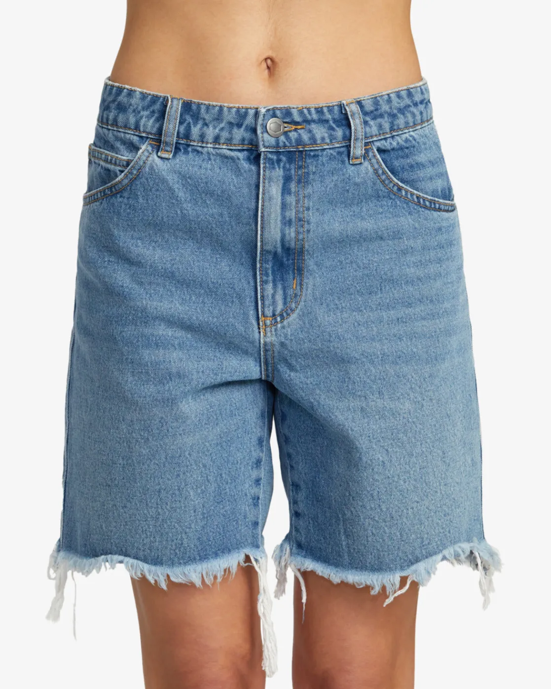 RVCA CRAWFORD LONG SHORT DENIM SHORTS 90S Blue Outlet