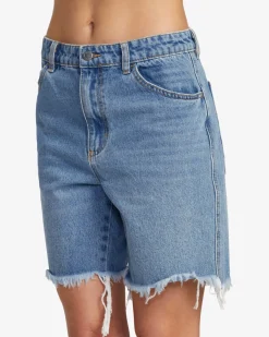 RVCA CRAWFORD LONG SHORT DENIM SHORTS 90S Blue Outlet