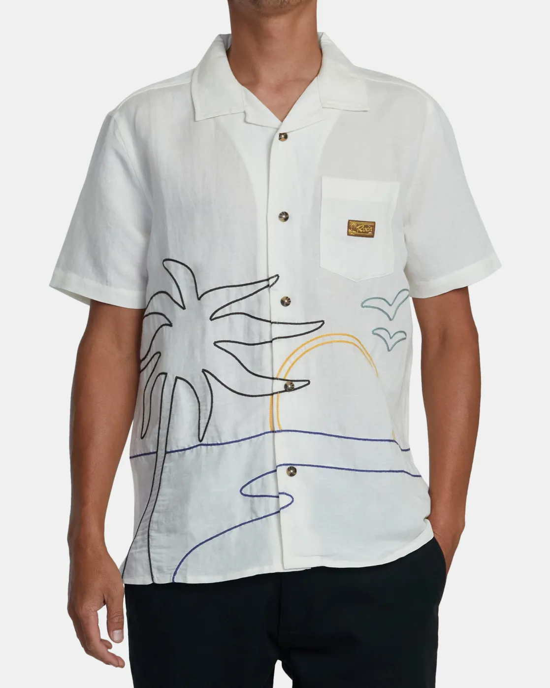 RVCA CRESCENT BAY SHORT SLEEVE SHIRT Natural Online