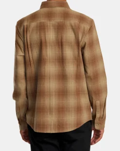 RVCA DAYSHIFT FLANNEL LONG SLEEVE TOP Wood Best