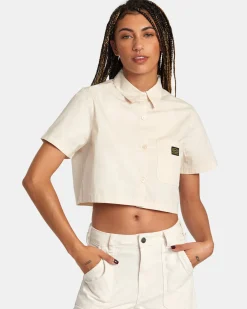 RVCA DAYSHIFT SHORT SLEEVE SHIRT Latte Outlet