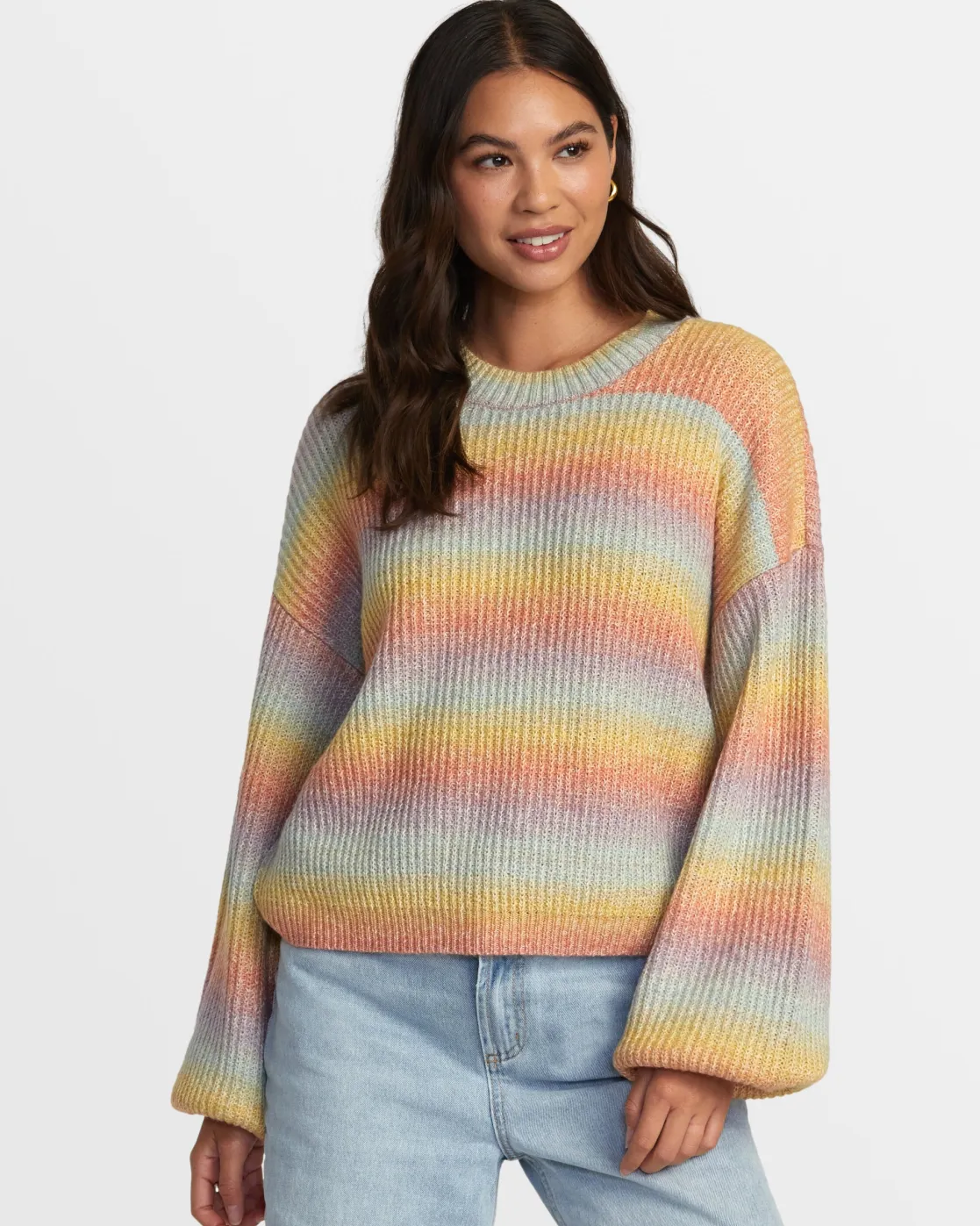 RVCA DIP IN PULLOVER SWEATER Sky High New