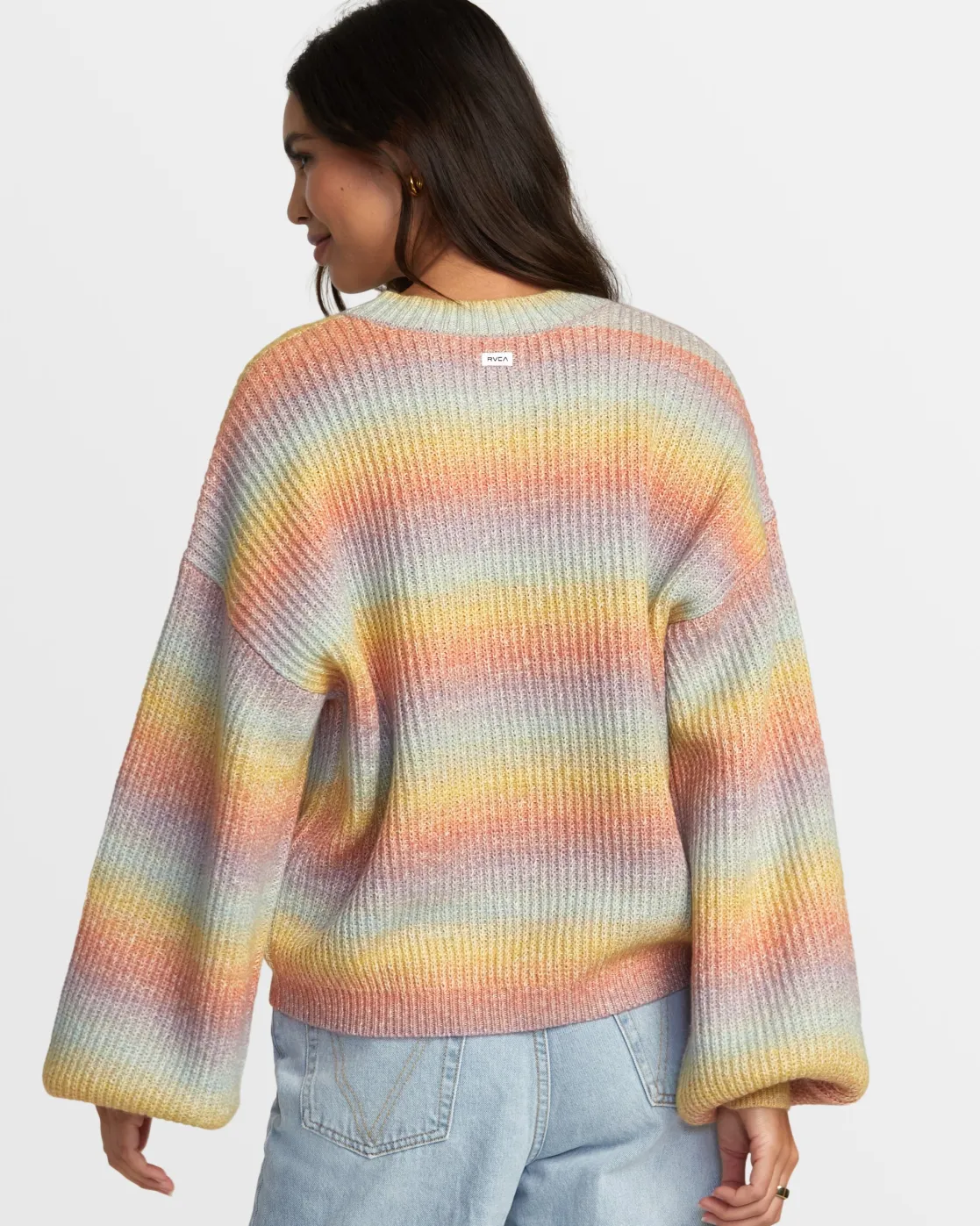 RVCA DIP IN PULLOVER SWEATER Sky High New