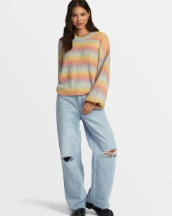 RVCA DIP IN PULLOVER SWEATER Sky High New