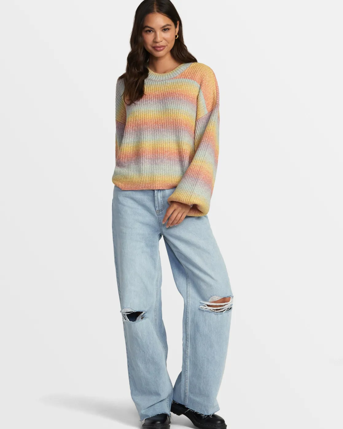 RVCA DIP IN PULLOVER SWEATER Sky High New