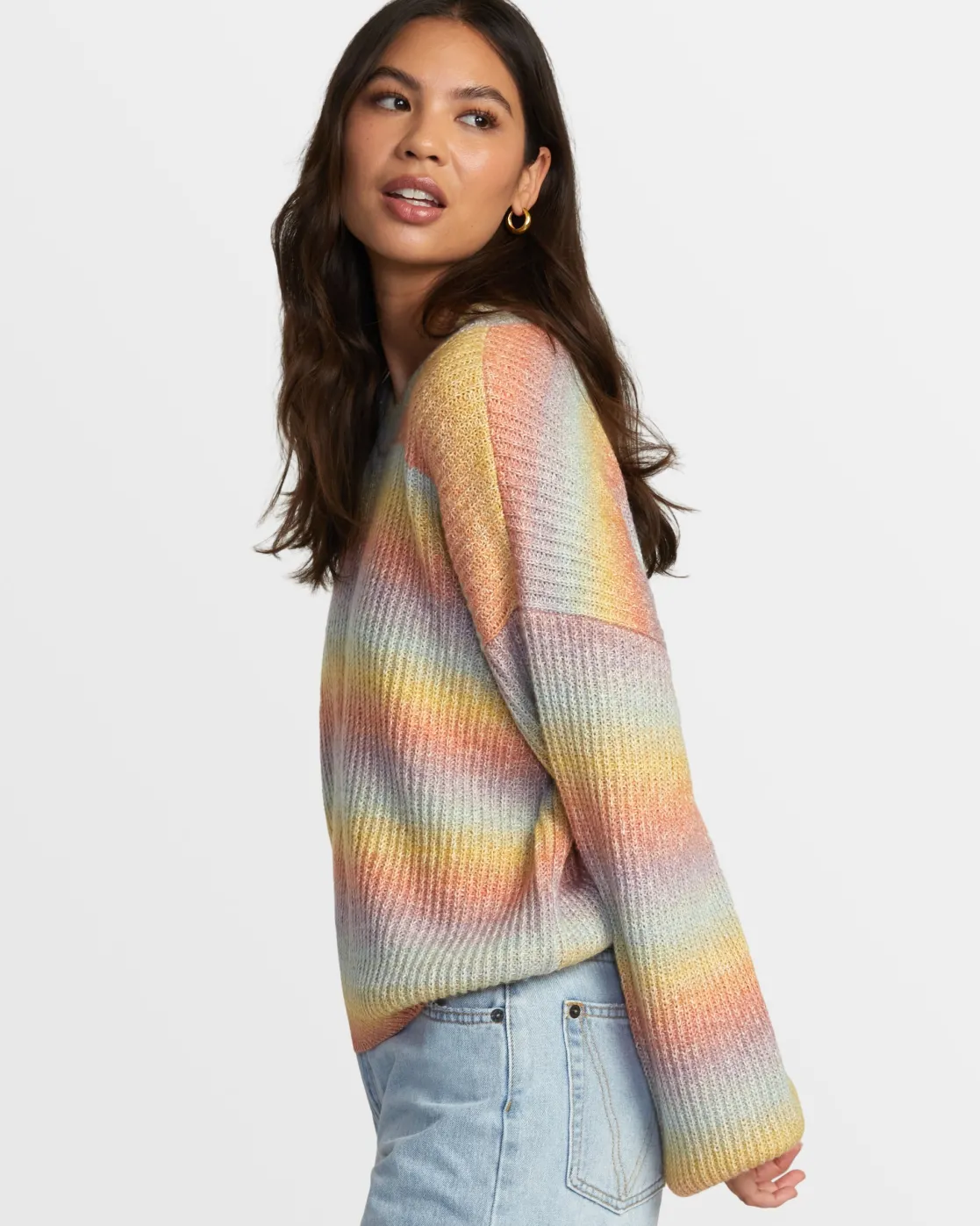 RVCA DIP IN PULLOVER SWEATER Sky High New