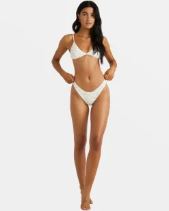 RVCA DITSY RIB MEDIUM FRENCH BIKINI BOTTOMS Whisper White Best