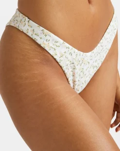 RVCA DITSY RIB MEDIUM FRENCH BIKINI BOTTOMS Whisper White Best