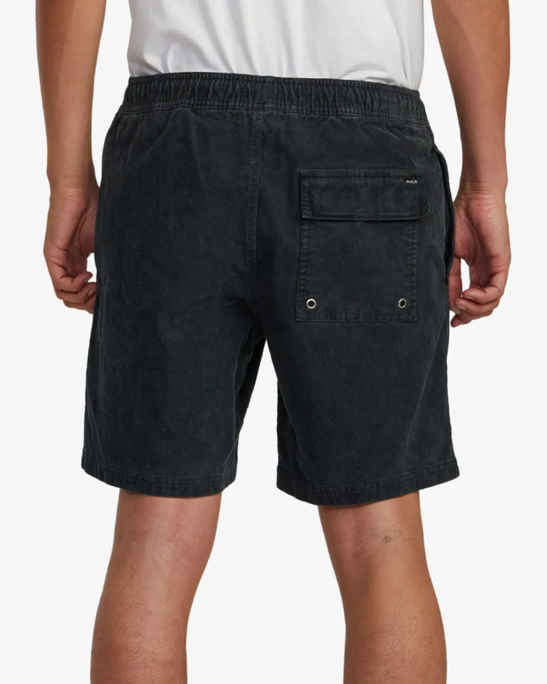 RVCA ESCAPE 17" ELASTIC WAIST CORDUROY SHORTS Black Sale