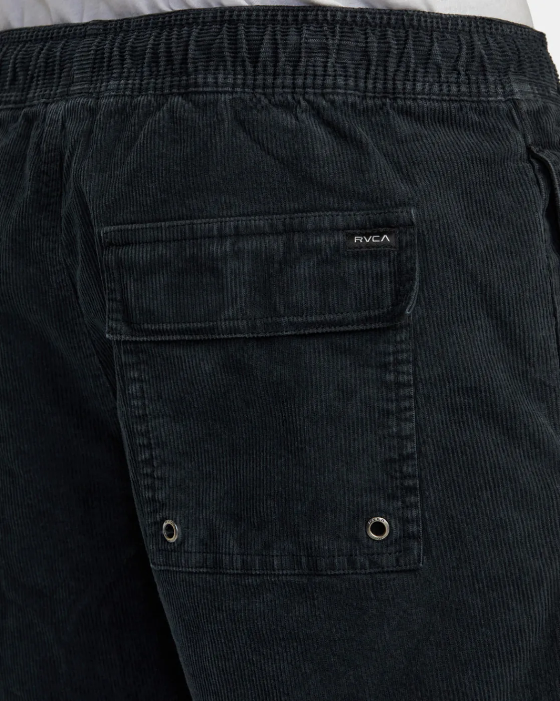 RVCA ESCAPE 17" ELASTIC WAIST CORDUROY SHORTS Black Sale