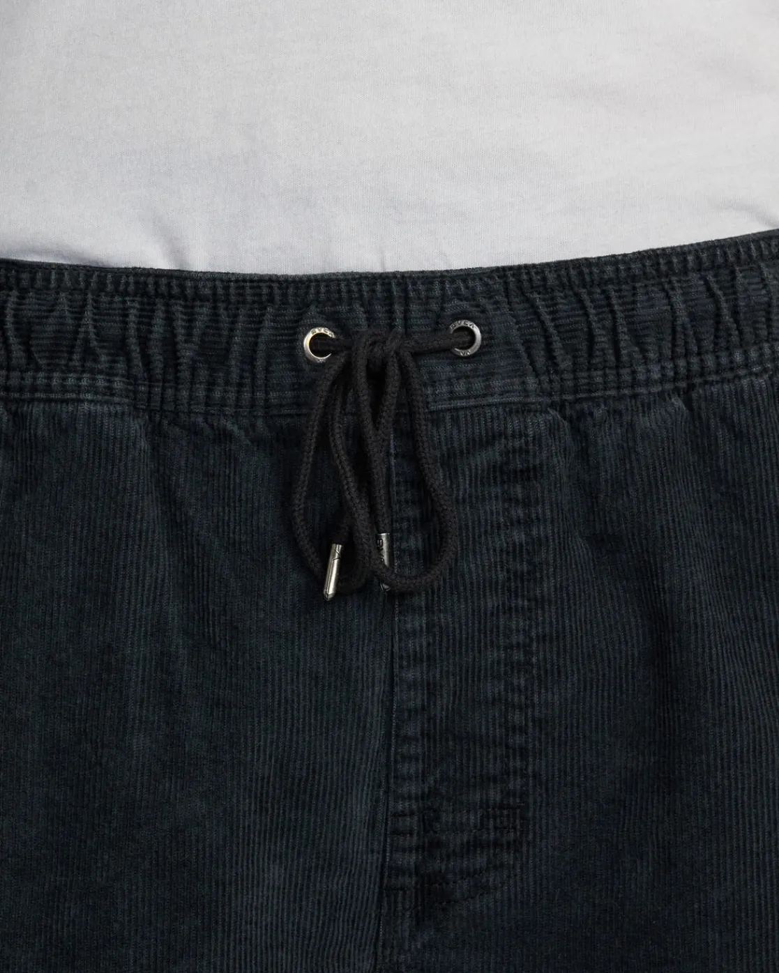RVCA ESCAPE 17" ELASTIC WAIST CORDUROY SHORTS Black Sale