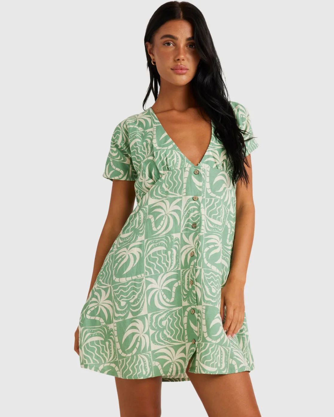 RVCA EXOTICA UNDERSTATED II DRESS Granite Green Discount
