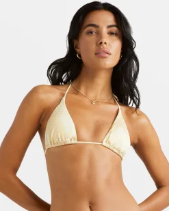RVCA FLORAL COLLAGE SLIDE TRI BIKINI TOP Sahara Sun Best