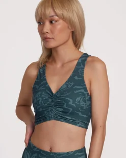 RVCA GATHERED FRONT FITTED CROP TOP Lotus Online