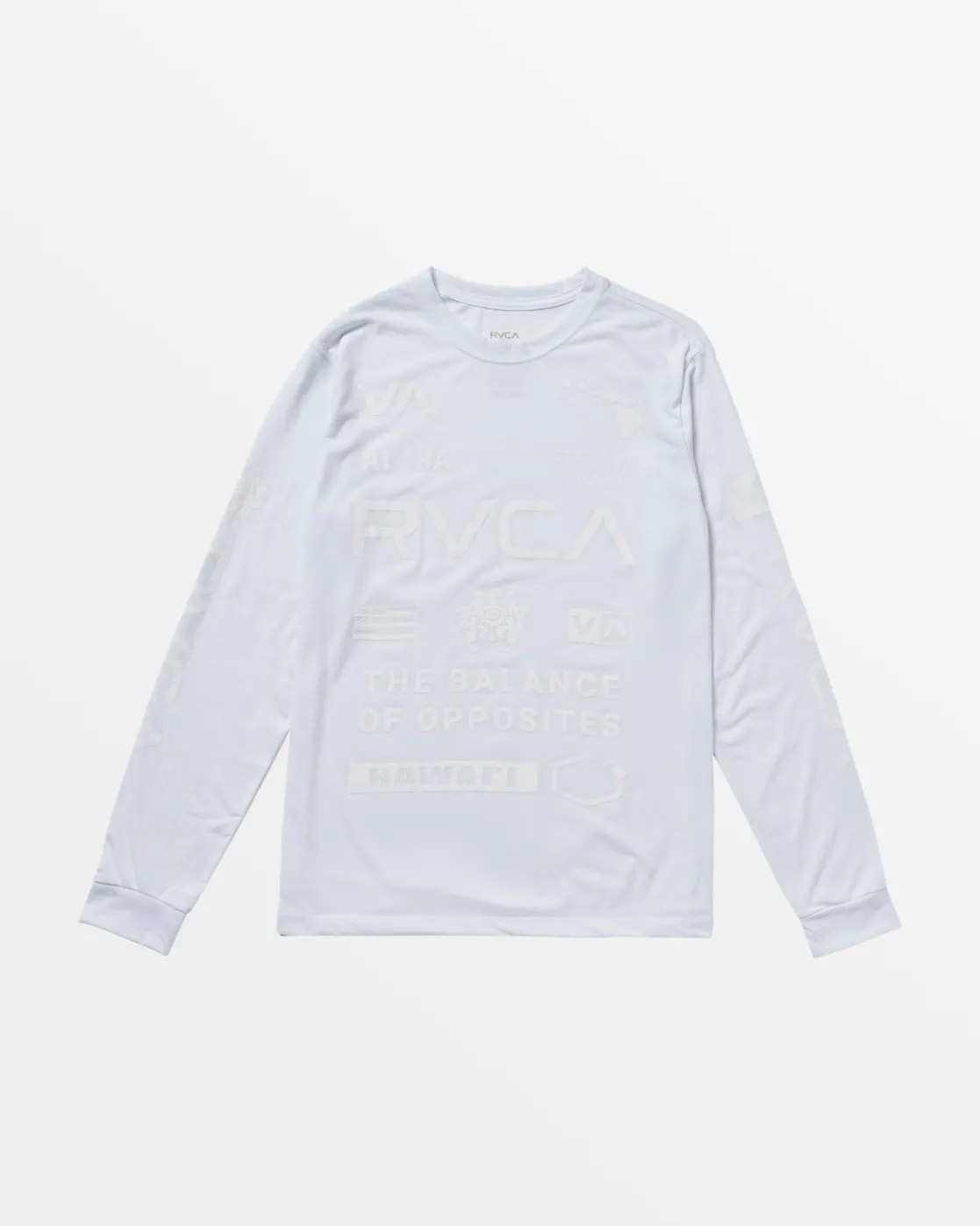 RVCA HAWAII ALL BRAND SPORT TECH LONG SLEEVE TEE White