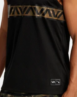 RVCA HAWAII TARO MESH TANK TOP Black Multi Clearance