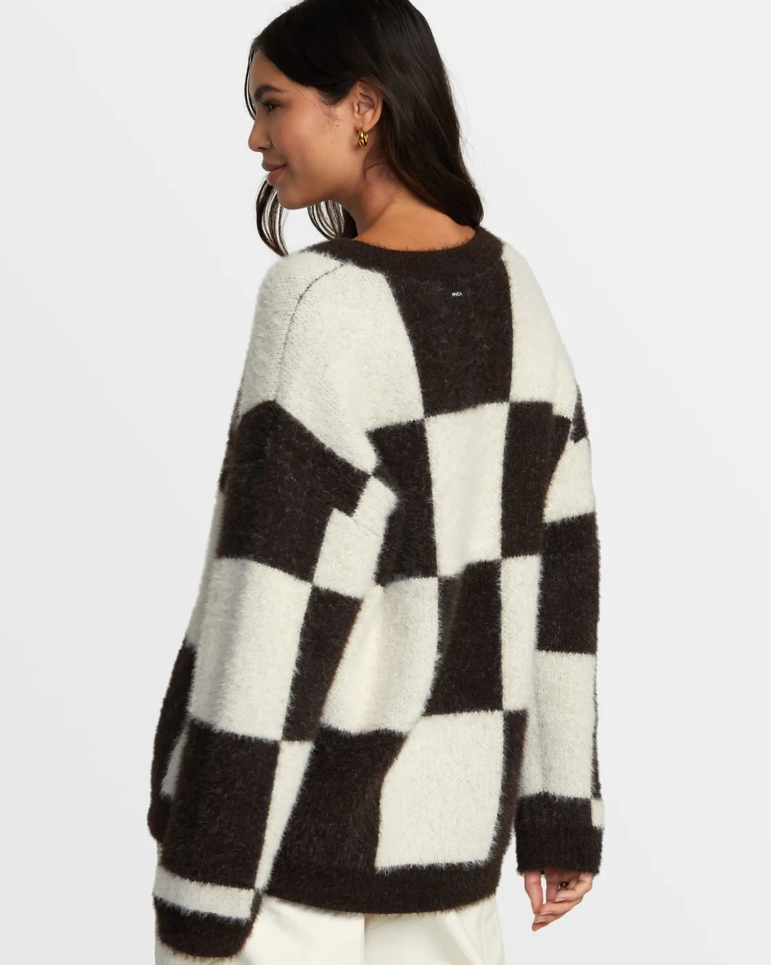 RVCA HERE WE ARE CARDIGAN SWEATER Chocolate Torte Clearance