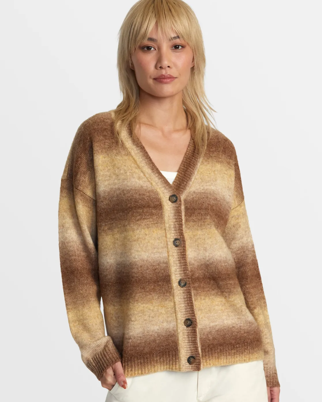 RVCA HERE WE ARE CARDIGAN SWEATER Ermine Online