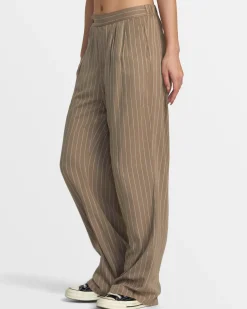 RVCA HUDSON WIDE LEG PANTS Dark Khaki Best