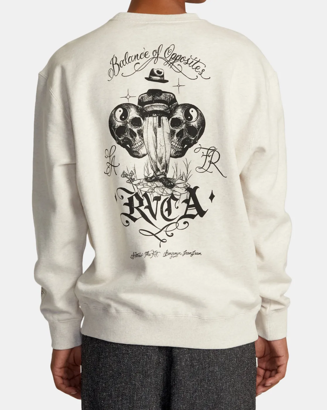 RVCA INVISIBLE MAN CREWNECK SWEATSHIRT Oatmeal Heather Best