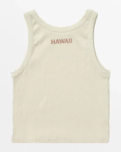 RVCA ISLAND LEI CROPPED TANK TOP Latte Online