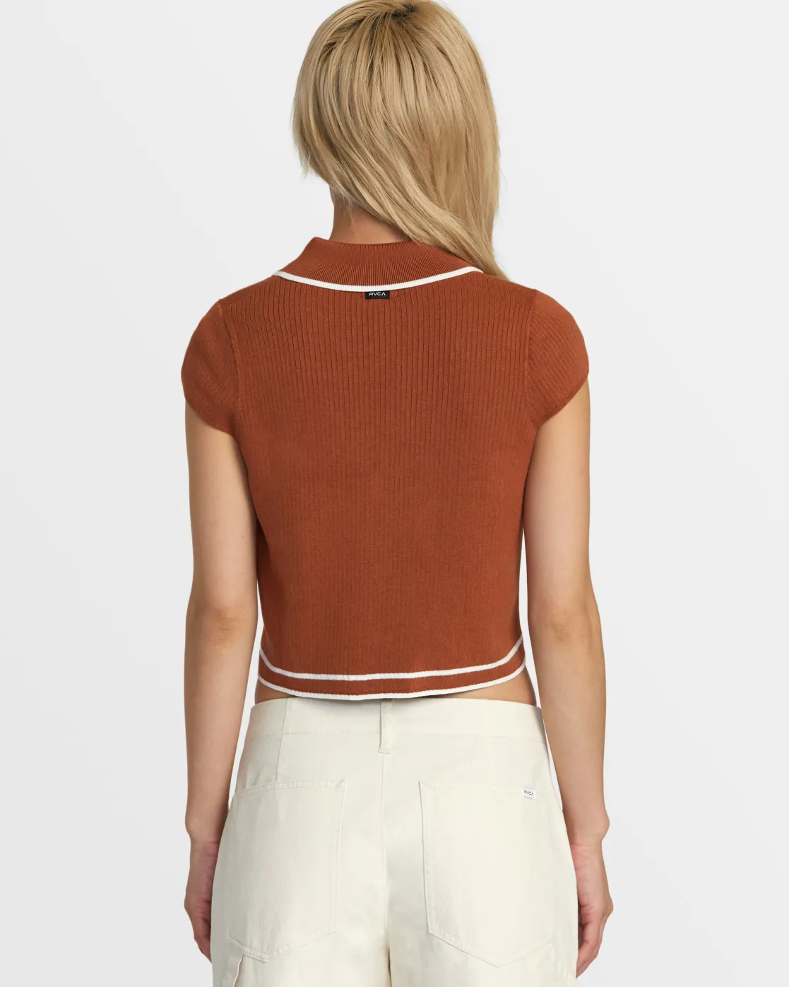 RVCA JULES SWEATER TOP Mocha Bisque New