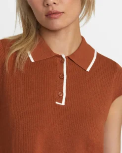 RVCA JULES SWEATER TOP Mocha Bisque New