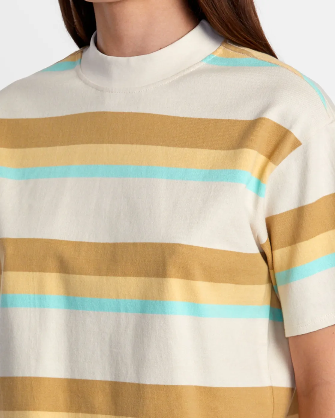 RVCA KINNEY MOCK NECK TEE Latte Best